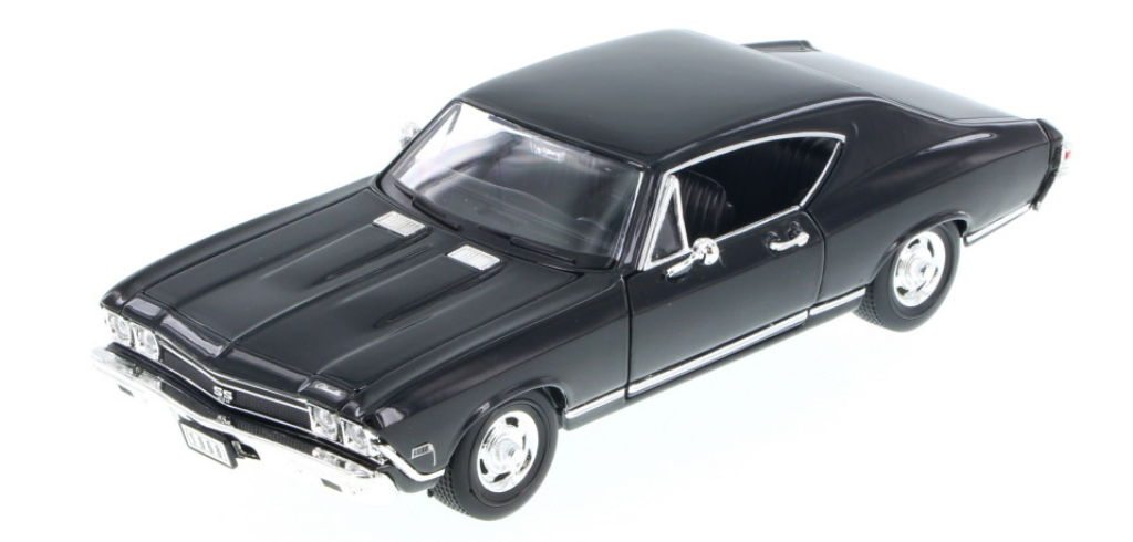 Black 1968 Chevy Chevelle Diecast Car 1/24 Welly New