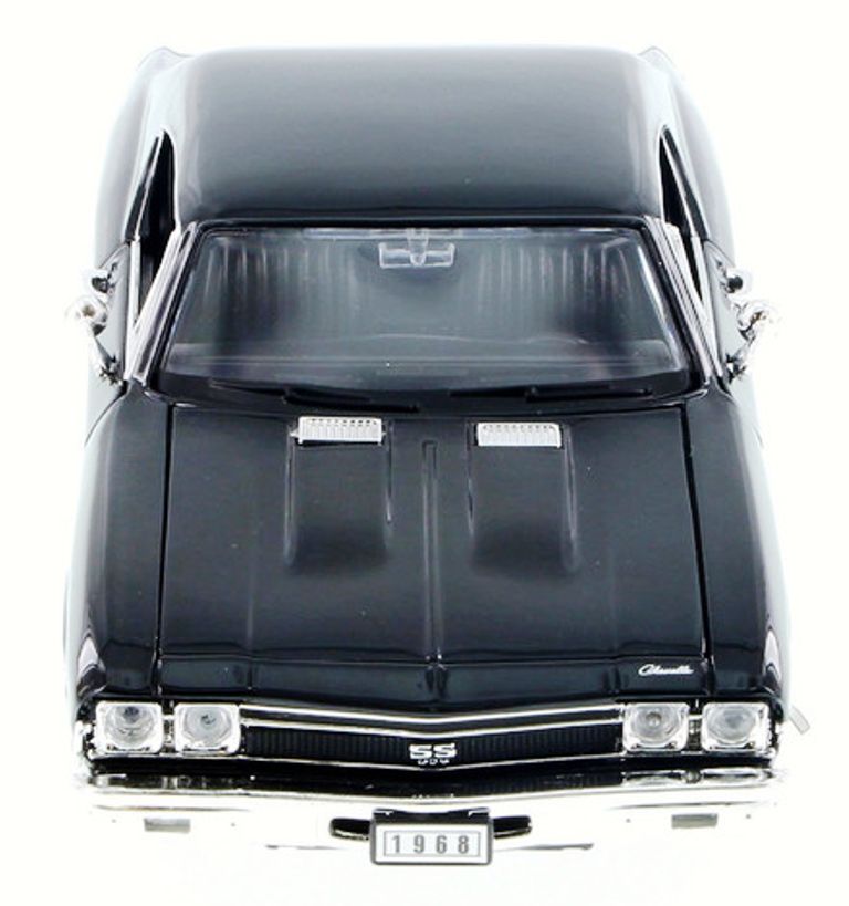 Black 1968 Chevy Chevelle Diecast Car 1/24 Welly New
