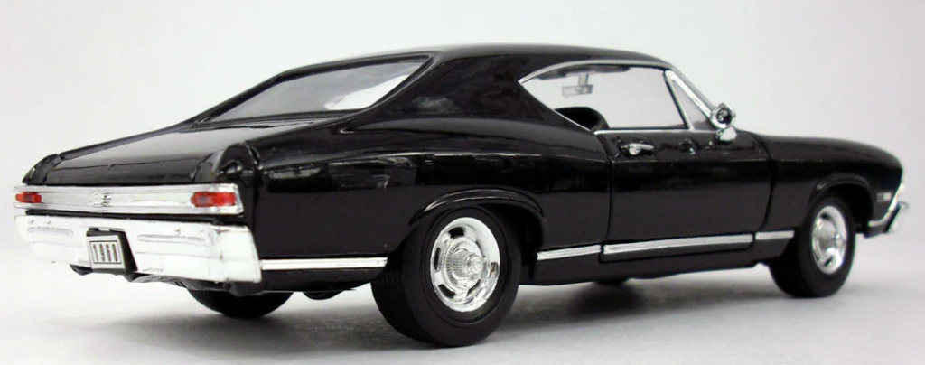 Black 1968 Chevy Chevelle Diecast Car 1/24 Welly New