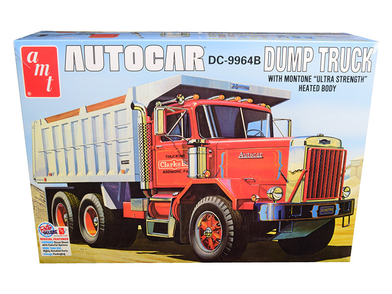 Brand new 1/25 scale plastic model kit of Autocar DC-9964B Dump Truck