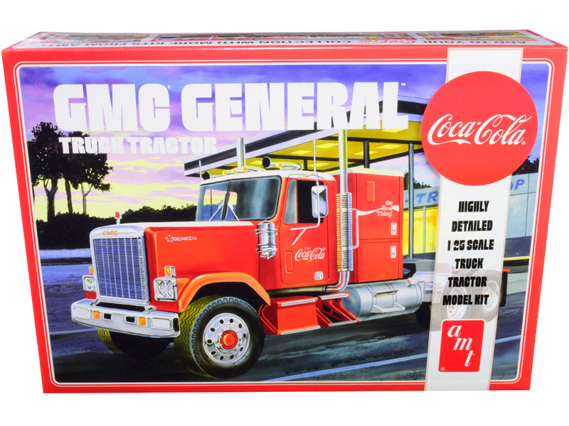 Brand new 1/25 scale plastic model kit of GMC General Truck Tractor "Coca-Cola" (Skill 3)