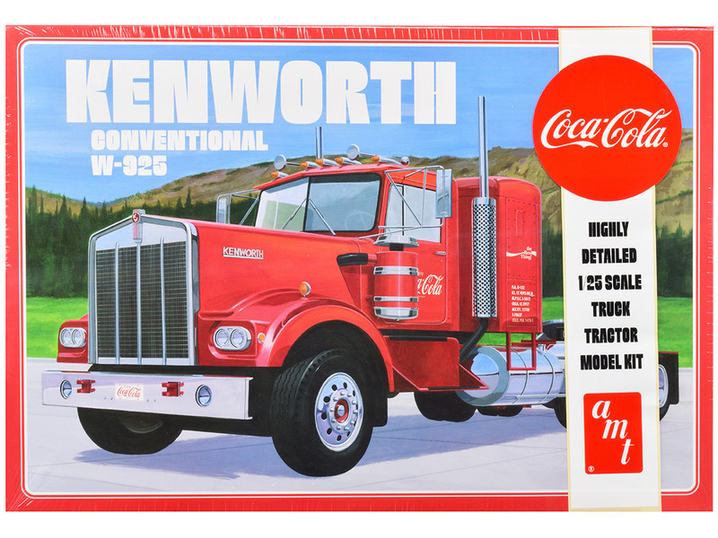 Brand new 1/25 scale plastic model kit of Kenworth Conventional W-925 Tractor Truck