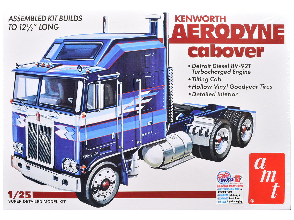 Brand new 1/25 scale plastic model kit of Kenworth Aerodyne Cabover Truck Tractor
