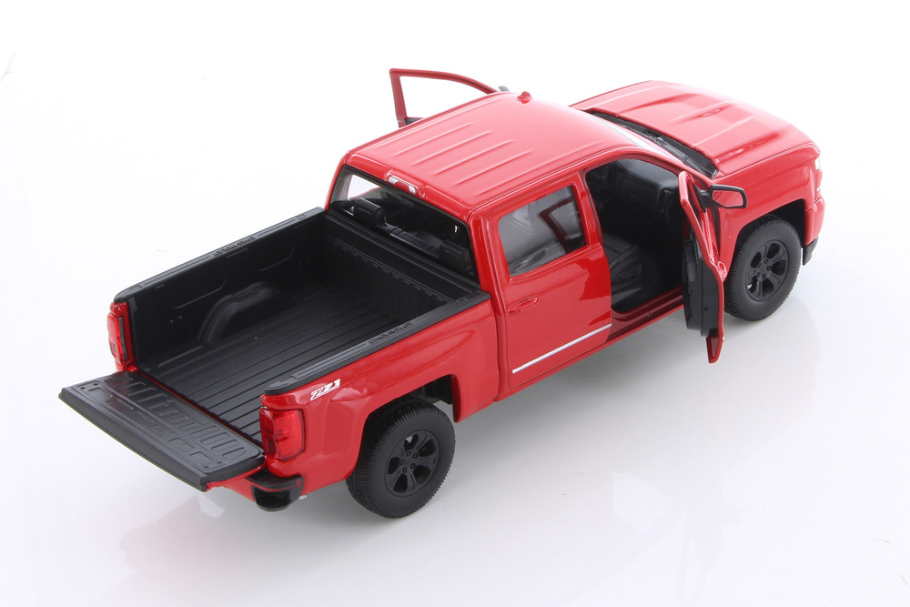 Diecast 2017 Red Chevy Silverado Pick Up Truck Welly 1/24 New