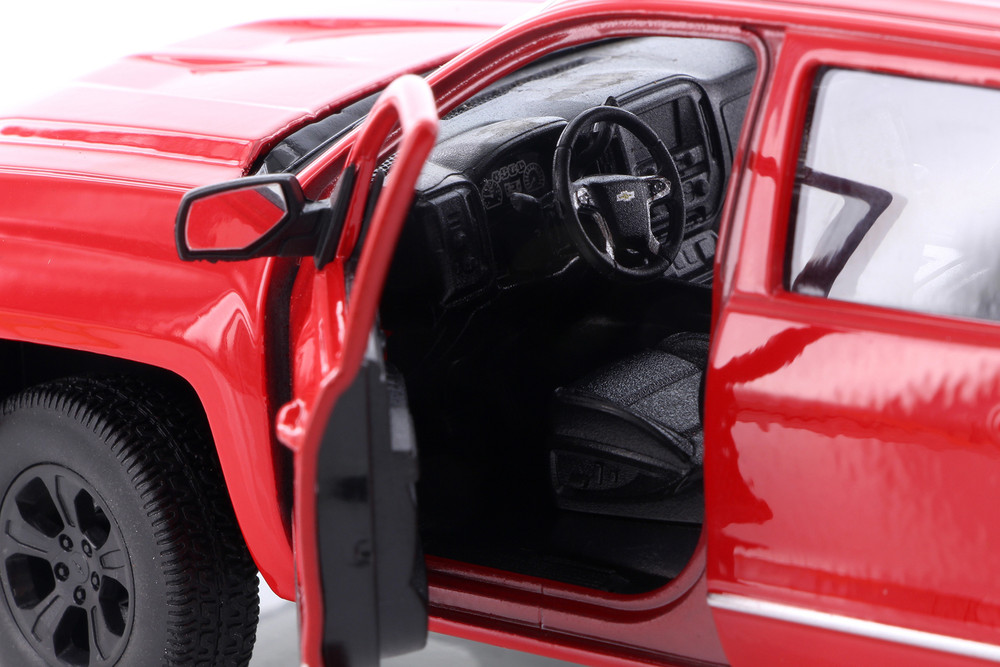 Diecast 2017 Red Chevy Silverado Pick Up Truck Welly 1/24 New