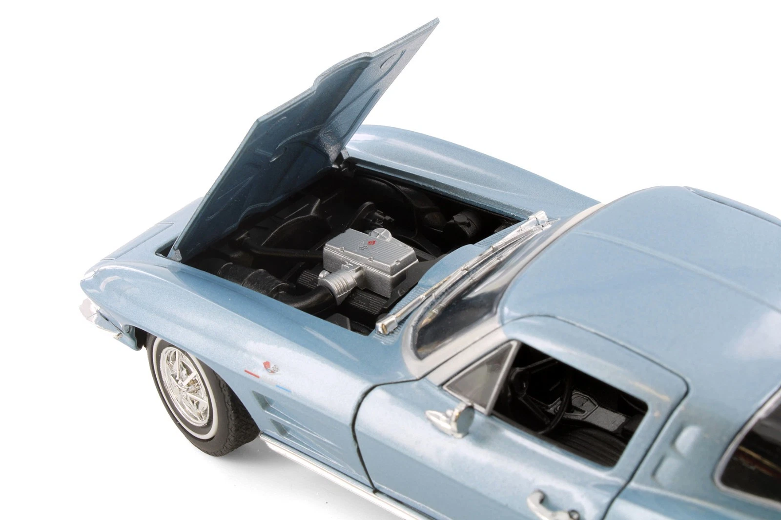 Diecast 1963 Blue Chevy Corvette Welly 1/24 New