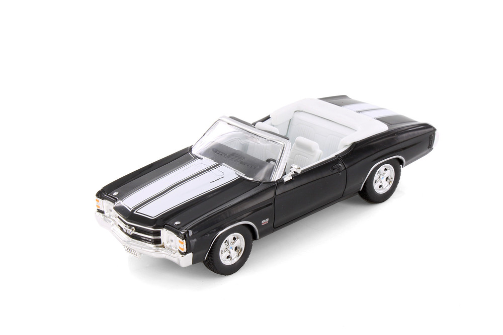 Diecast 1971 Black Chevy Chevelle SS 454 Welly 1/24 New