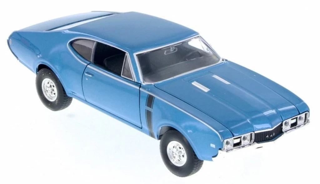 Blue 1968 Oldsmobile 442 Diecast Car 1/24 Welly New