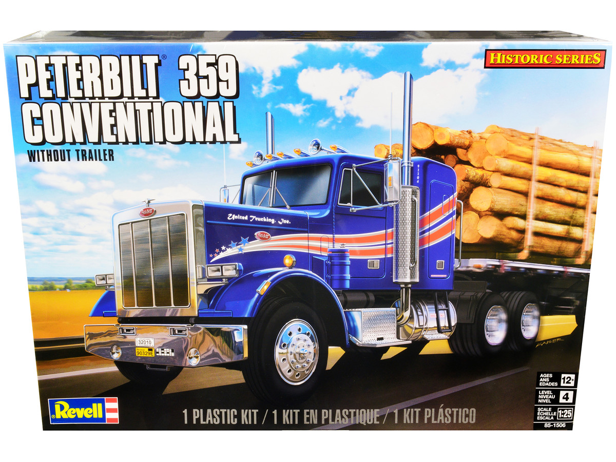 •	Brand new plastic model kit of Peterbilt 359 Conventional Truck Tractor (without Trailer)