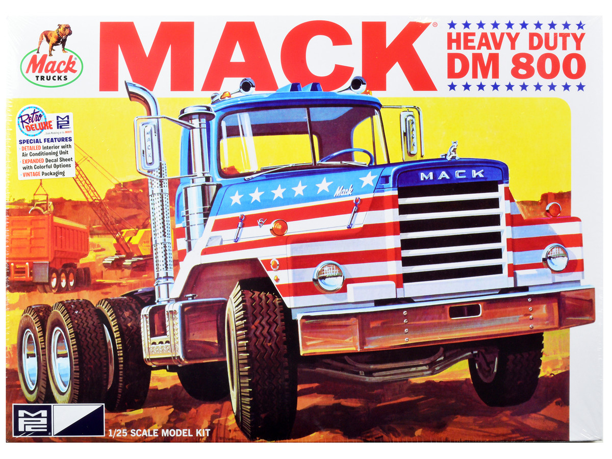Brand new 1/25 scale plastic model kit of Mack DM 800 Semi Tractor Truck (Skill 3)