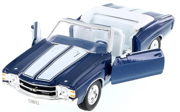 Diecast 1971 Blue Chevy Chevelle SS 454 Welly 1/24 New