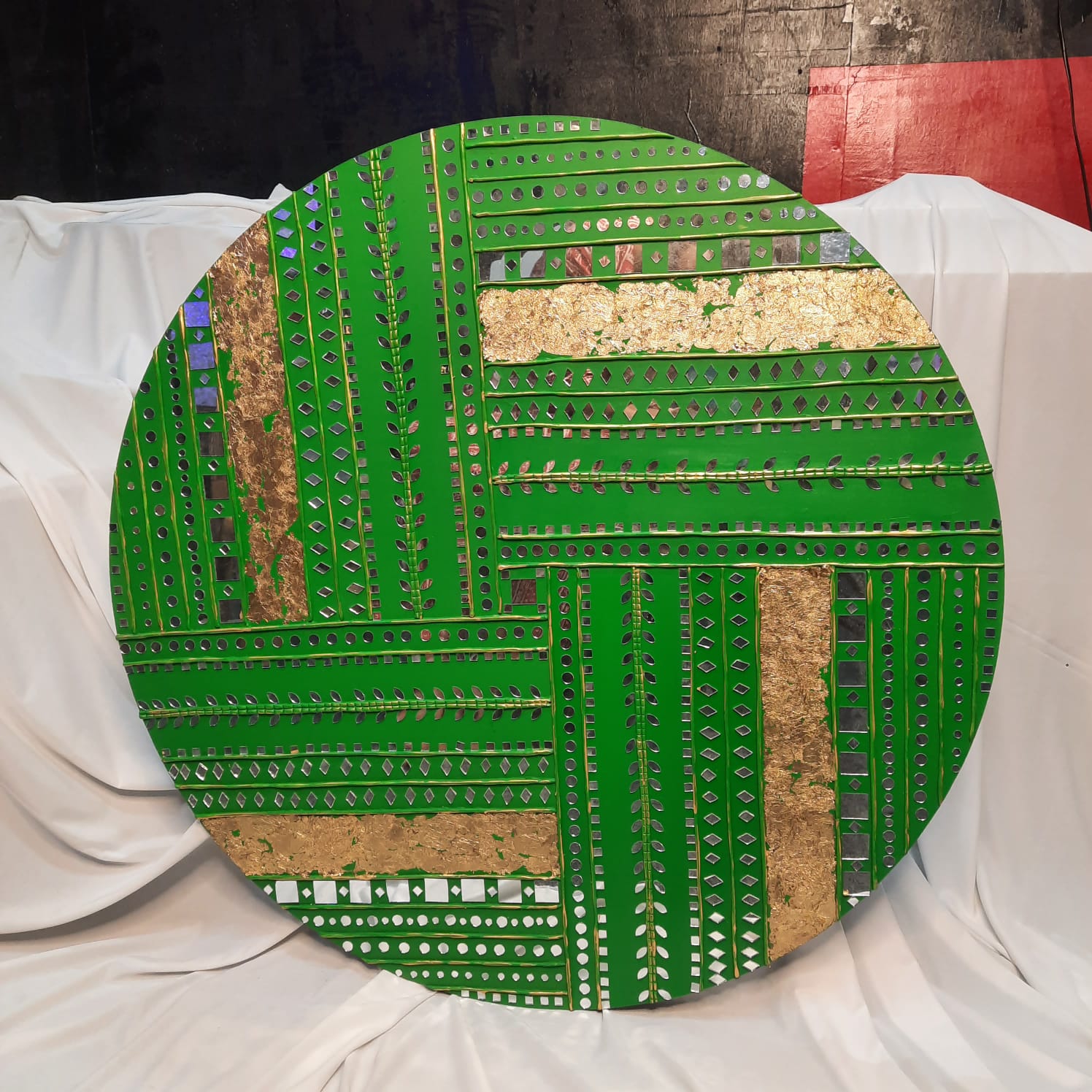 Handcrafted Green Mosaic Wall Art