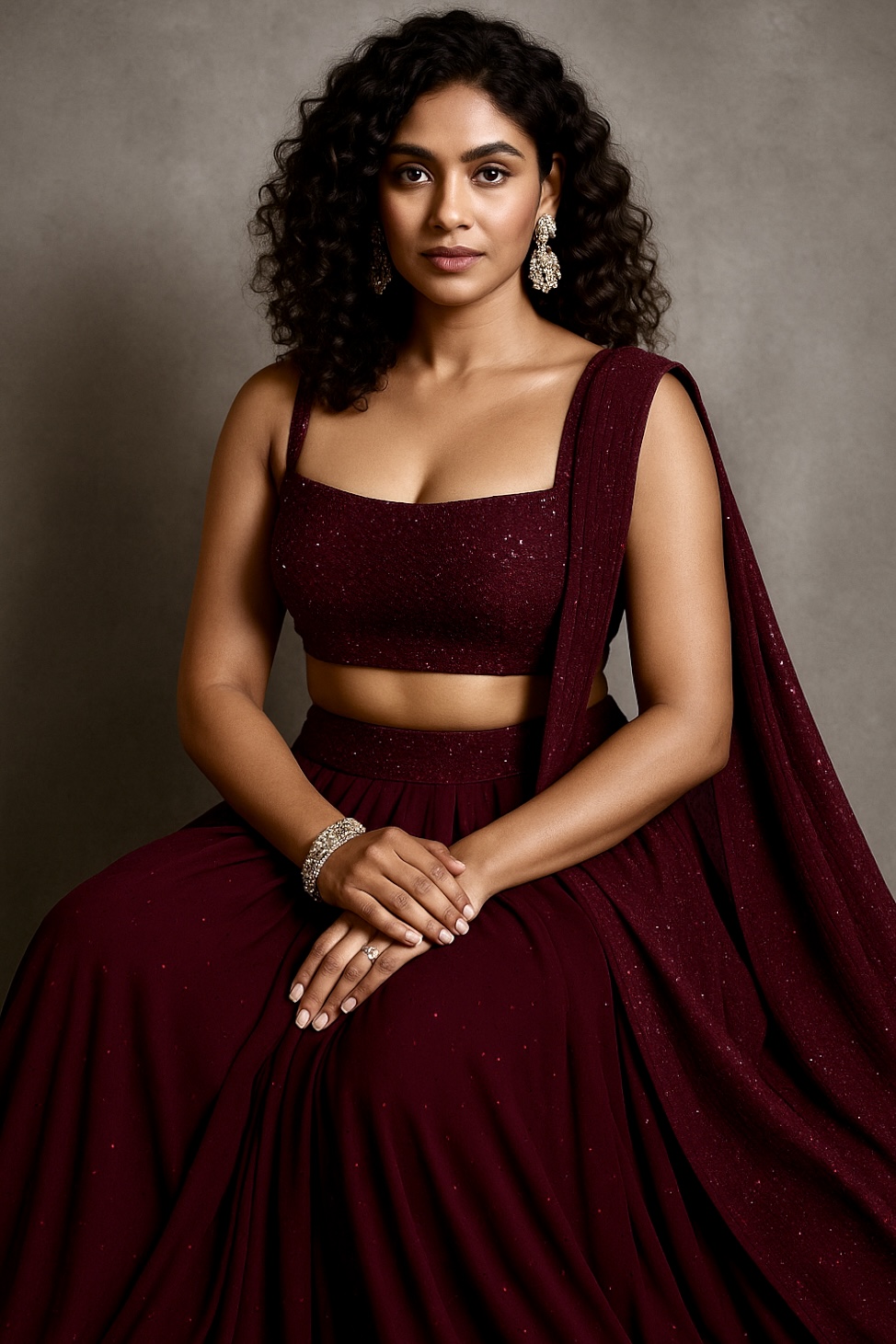 Elegant Maroon Lehenga