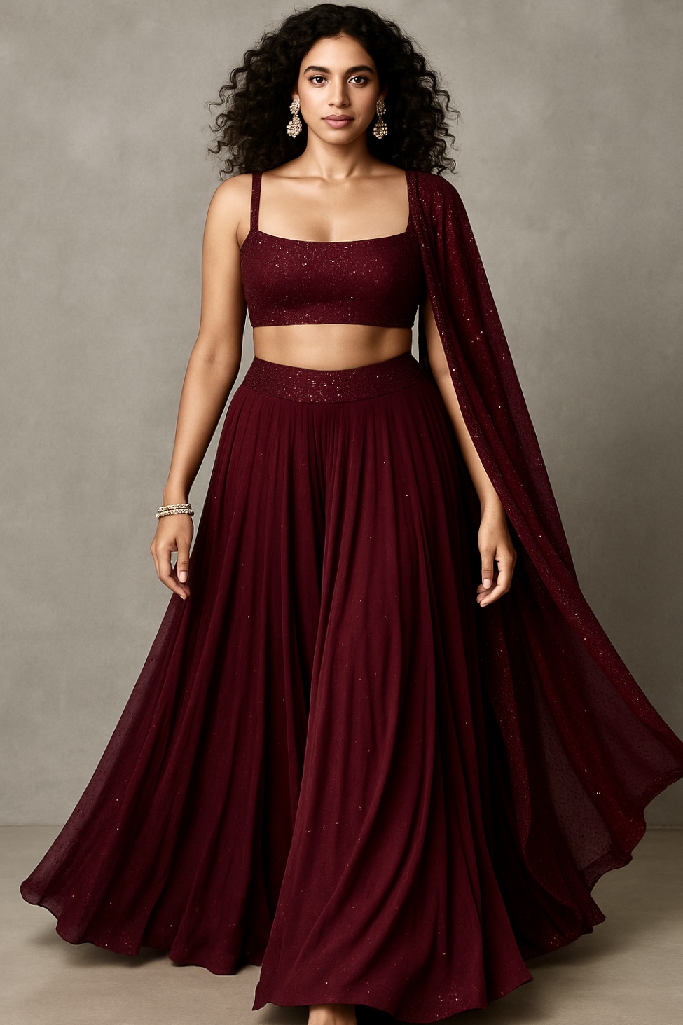Elegant Maroon Lehenga