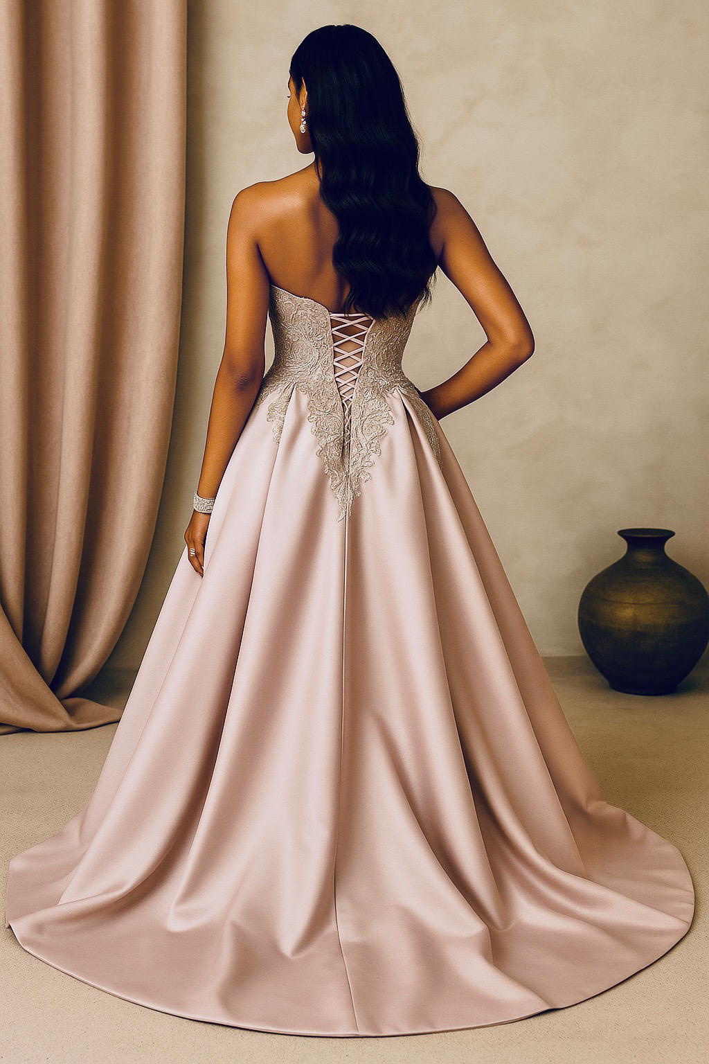 Elegant Strapless Evening Gown