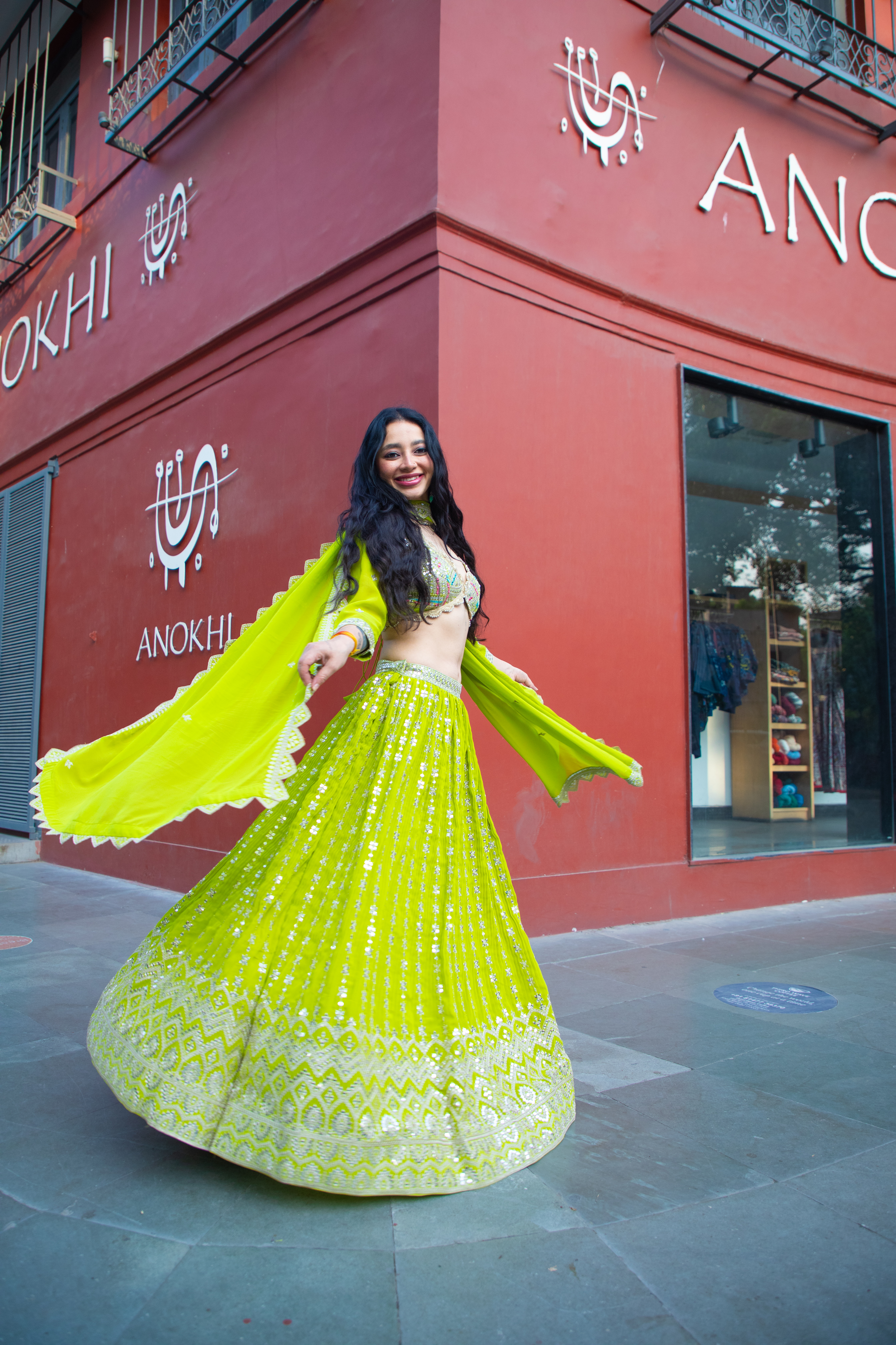 Green Embroidered Lehenga Choli