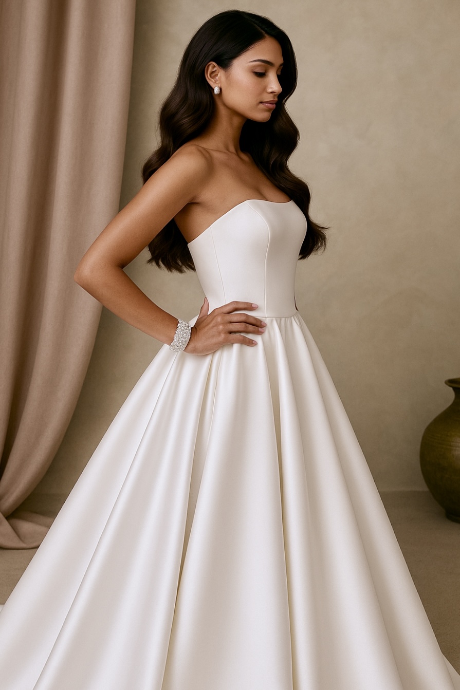 Elegant Strapless Wedding Dress