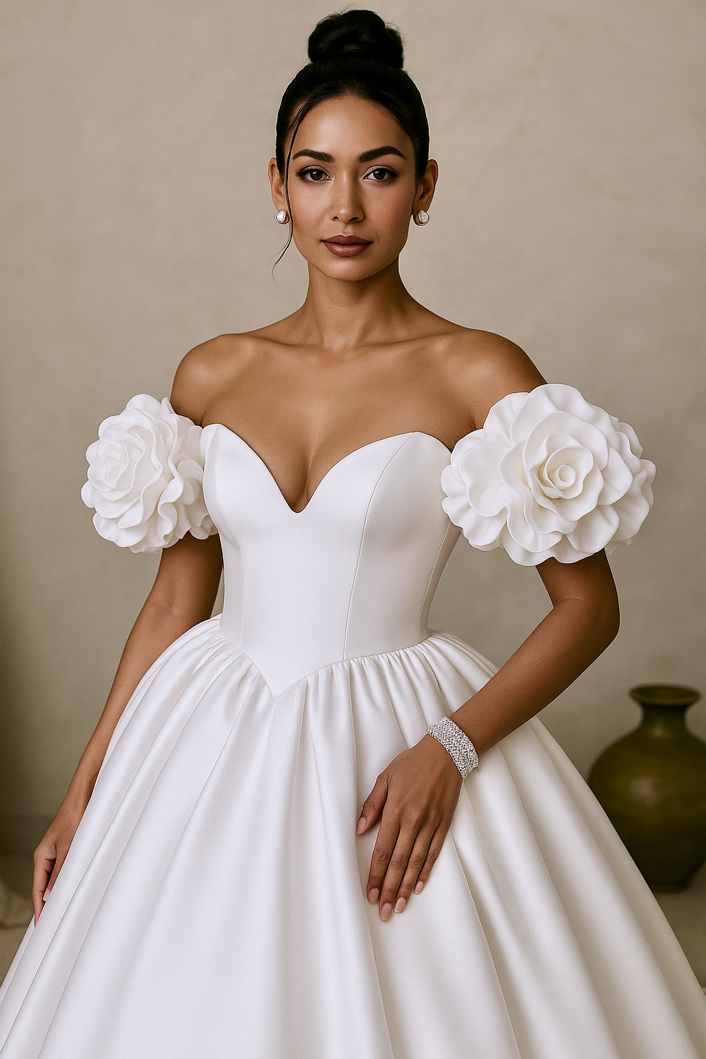 Elegant Off-Shoulder Wedding Dress