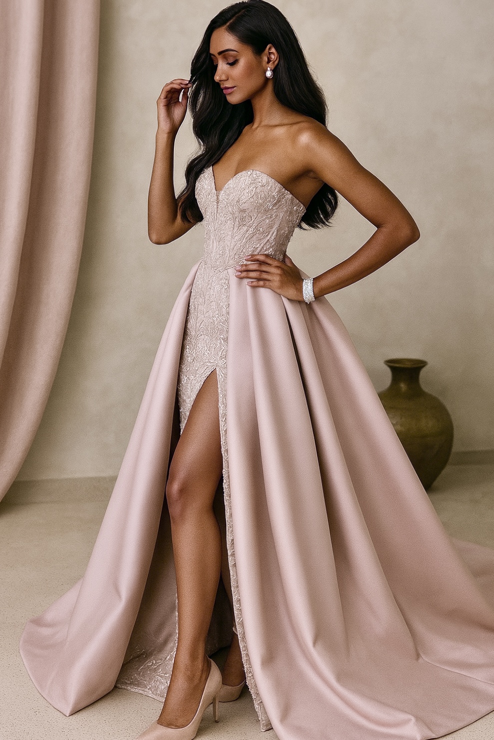 Elegant Strapless Evening Gown