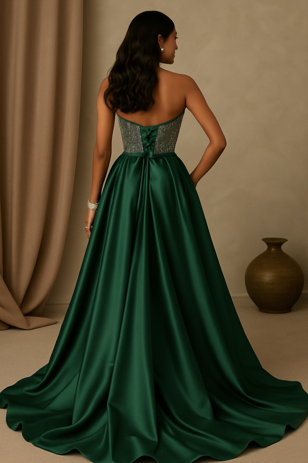 Emerald Green Evening Gown