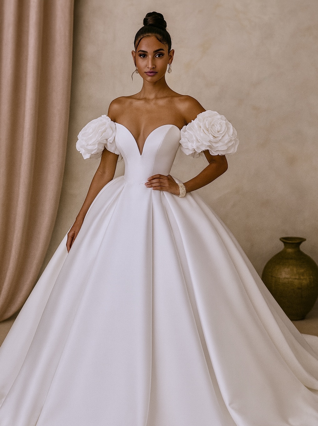 Elegant Off-Shoulder Wedding Dress