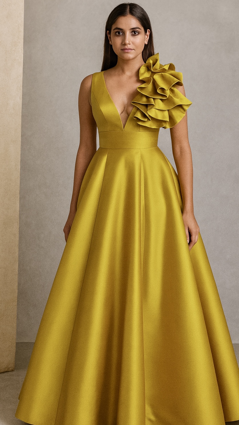 Elegant Golden Evening Gown