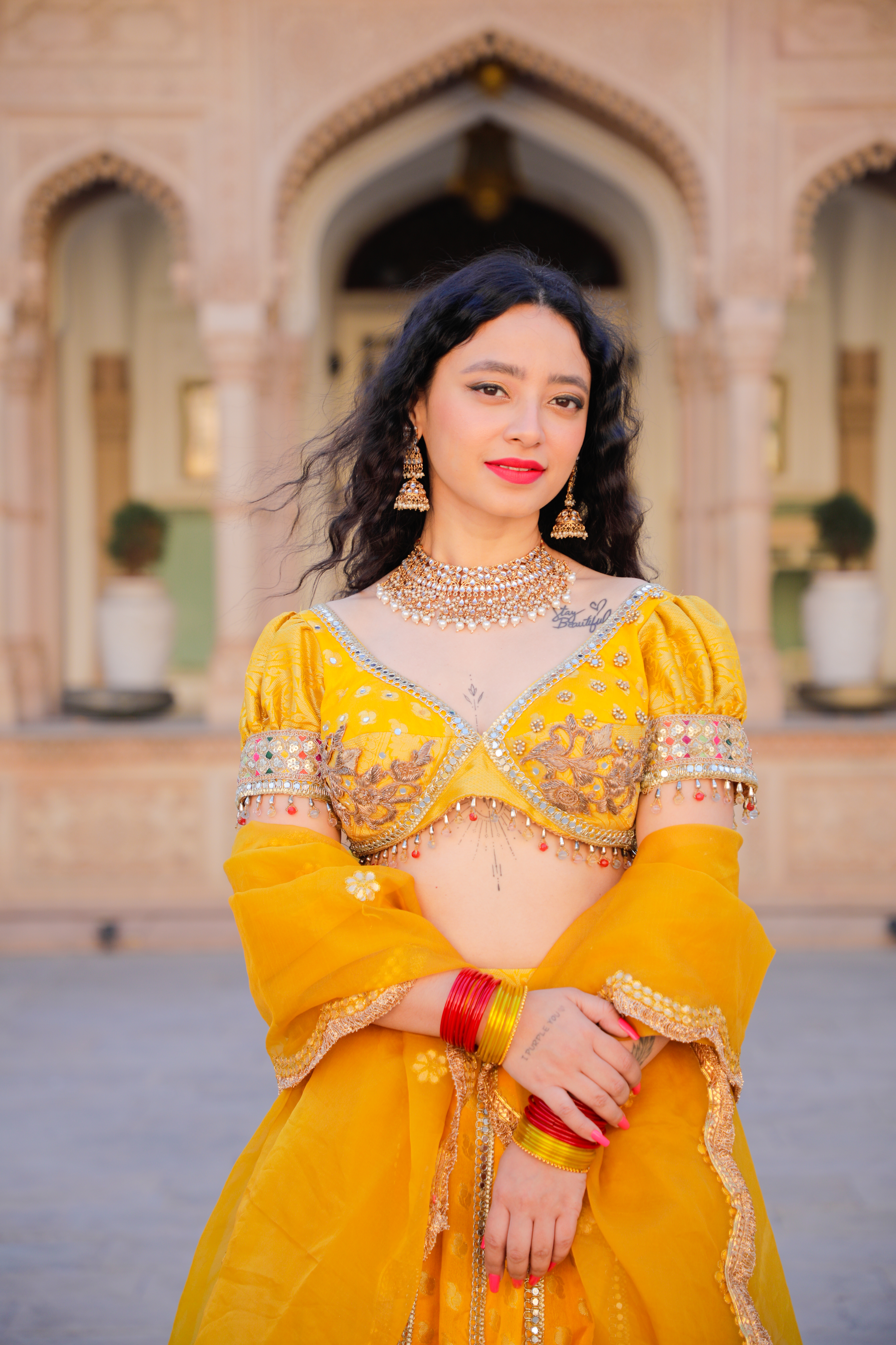 Yellow Ethnic Lehenga Set