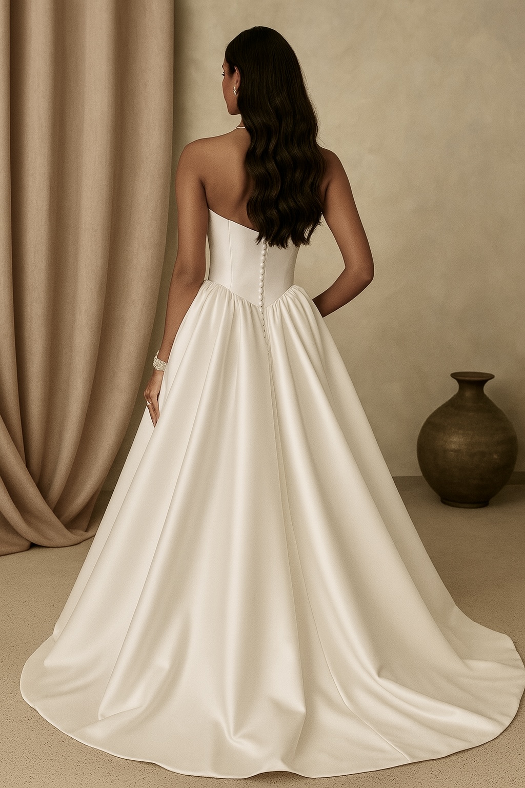 Elegant Strapless Wedding Dress