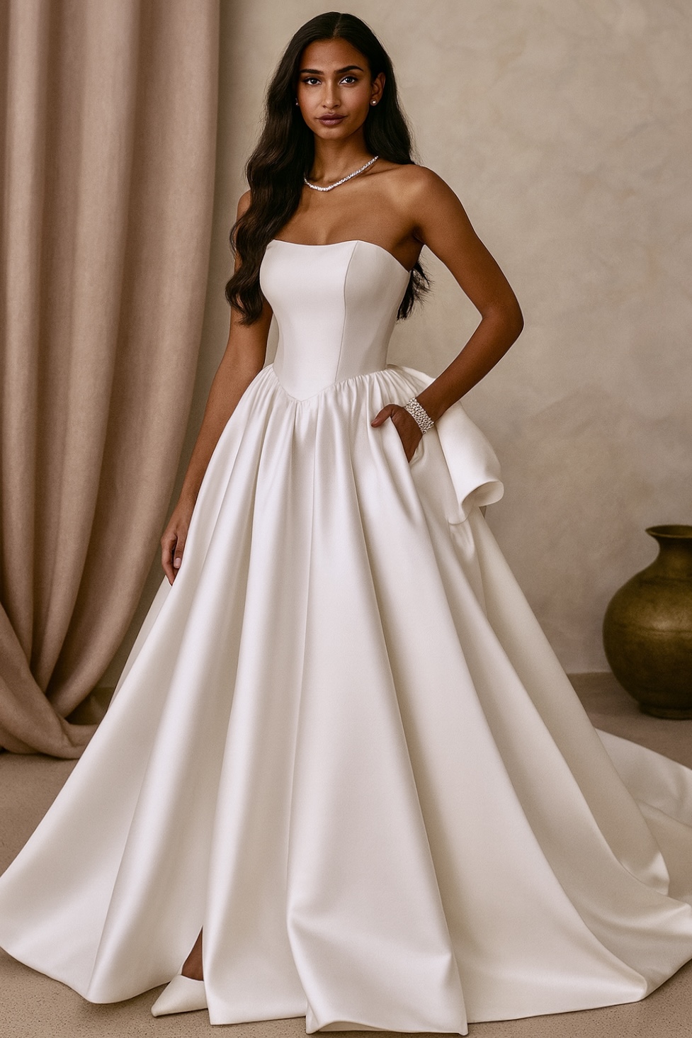 Elegant Strapless Wedding Dress