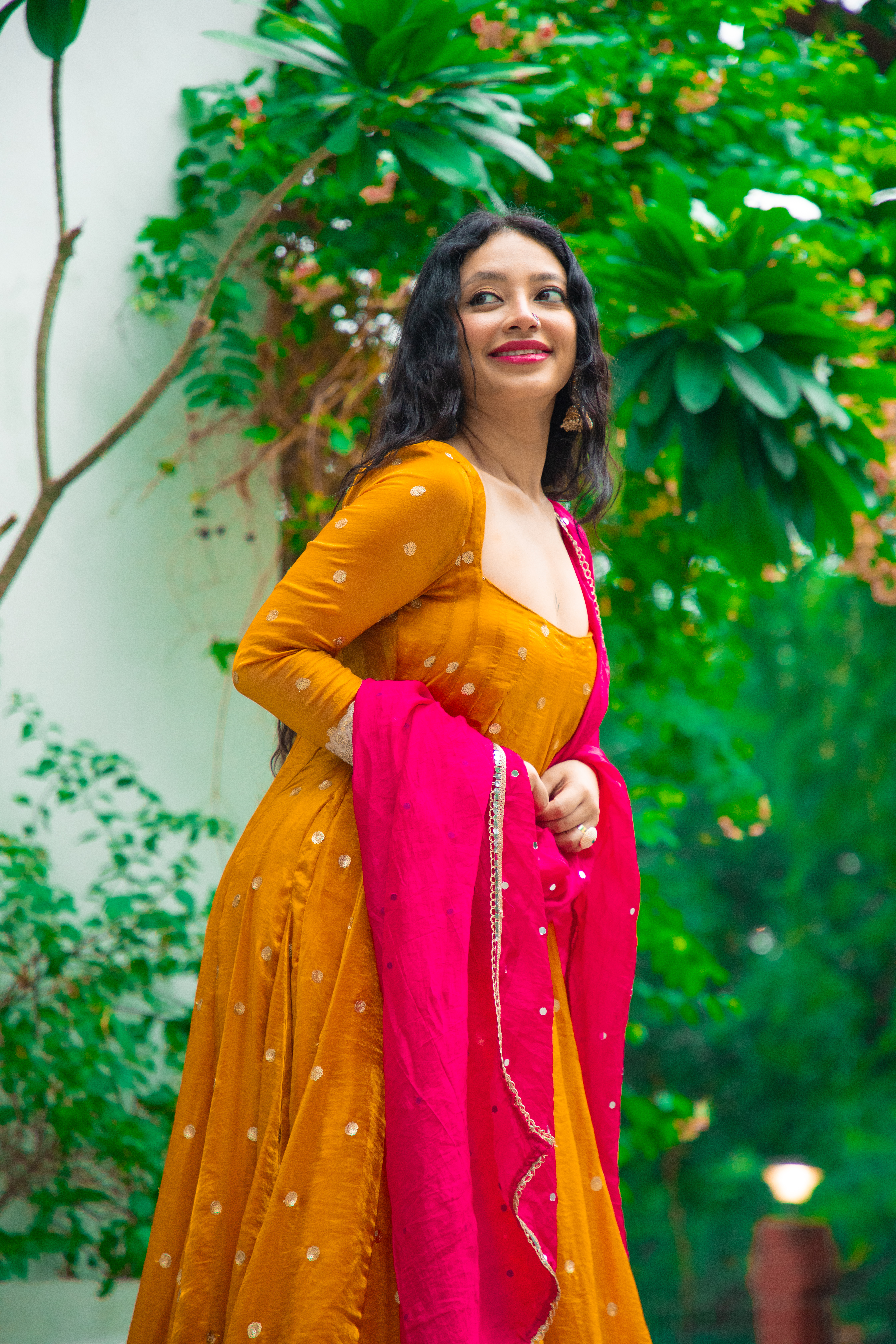Traditional Mustard Yellow Anarkali Dress