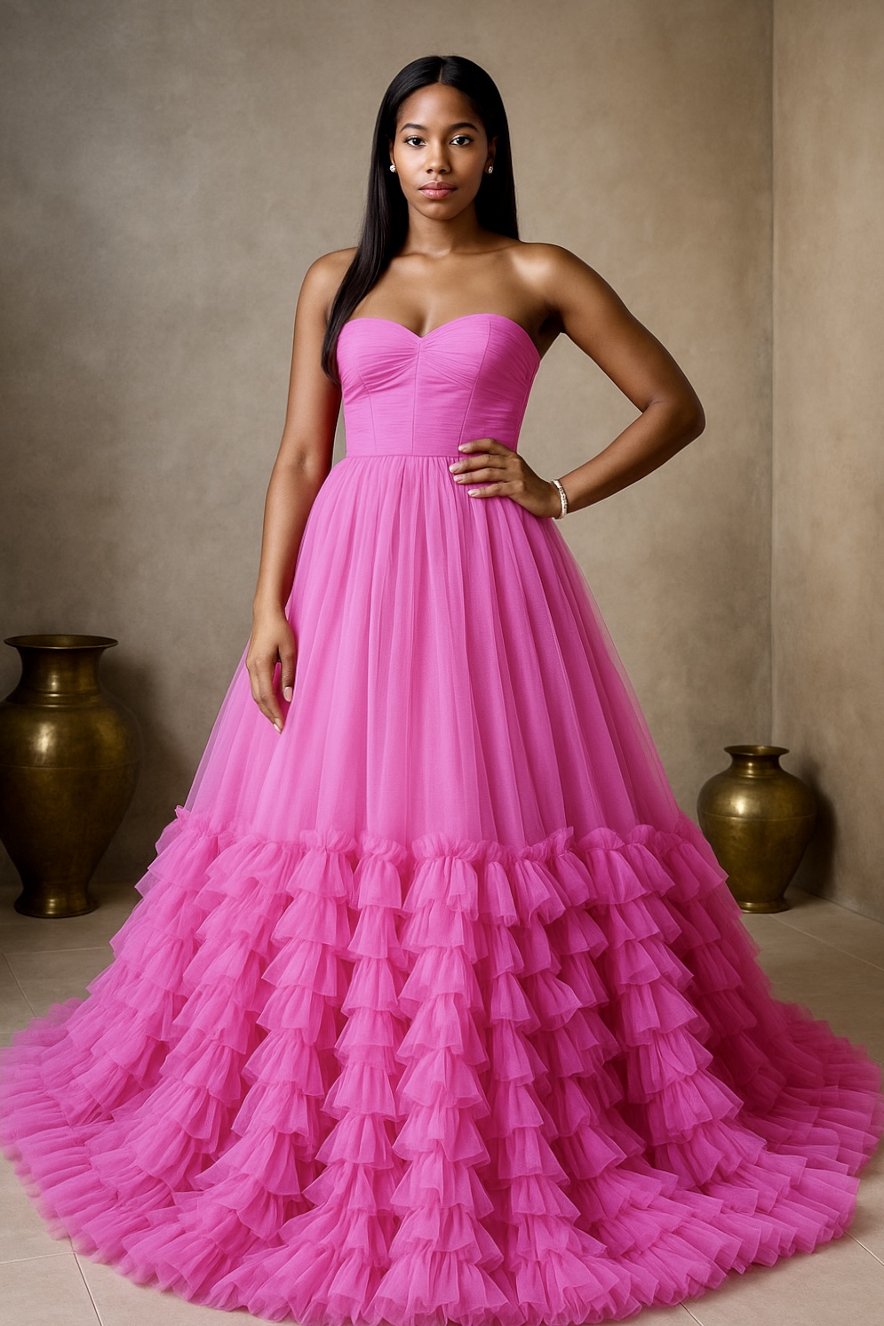 Elegant Pink Ball Gown