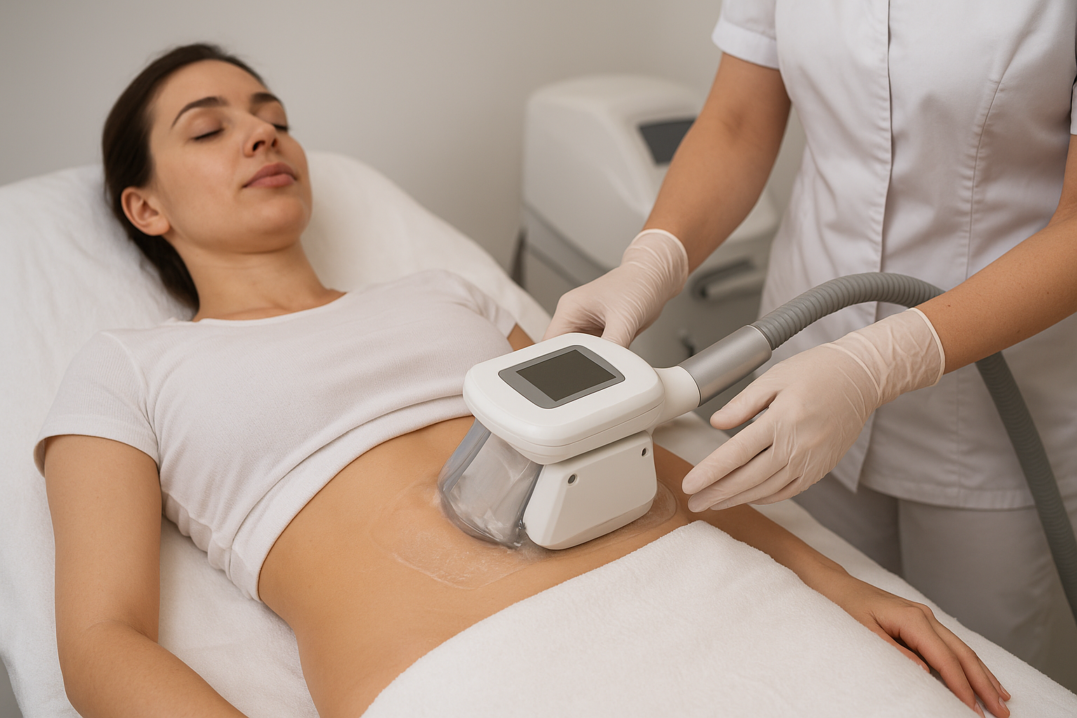 Kryolipolyse: Bauch mit großem Sauger