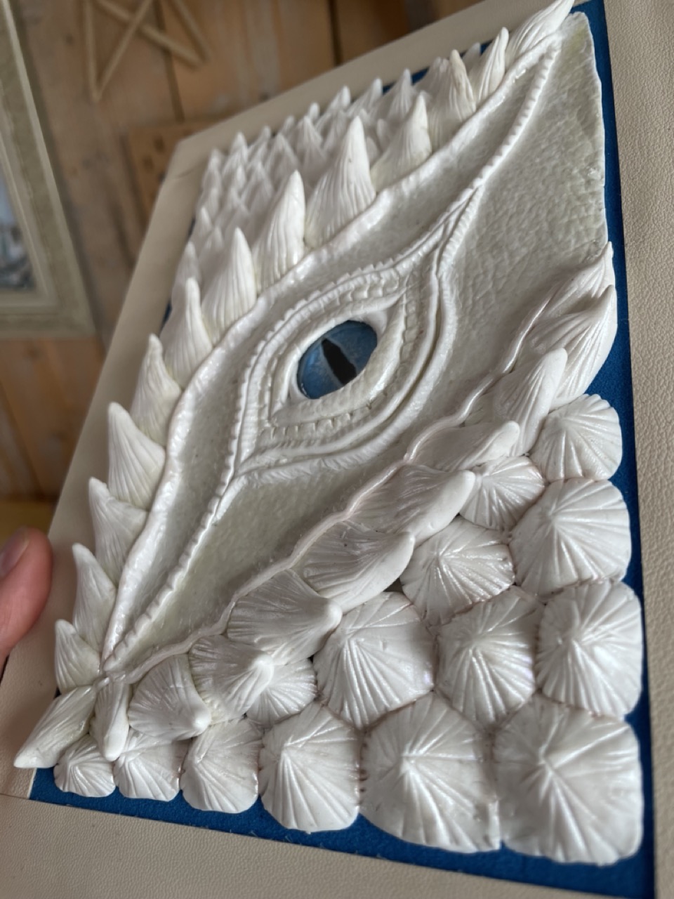 A5 White Dragon Journal with silver ring binder