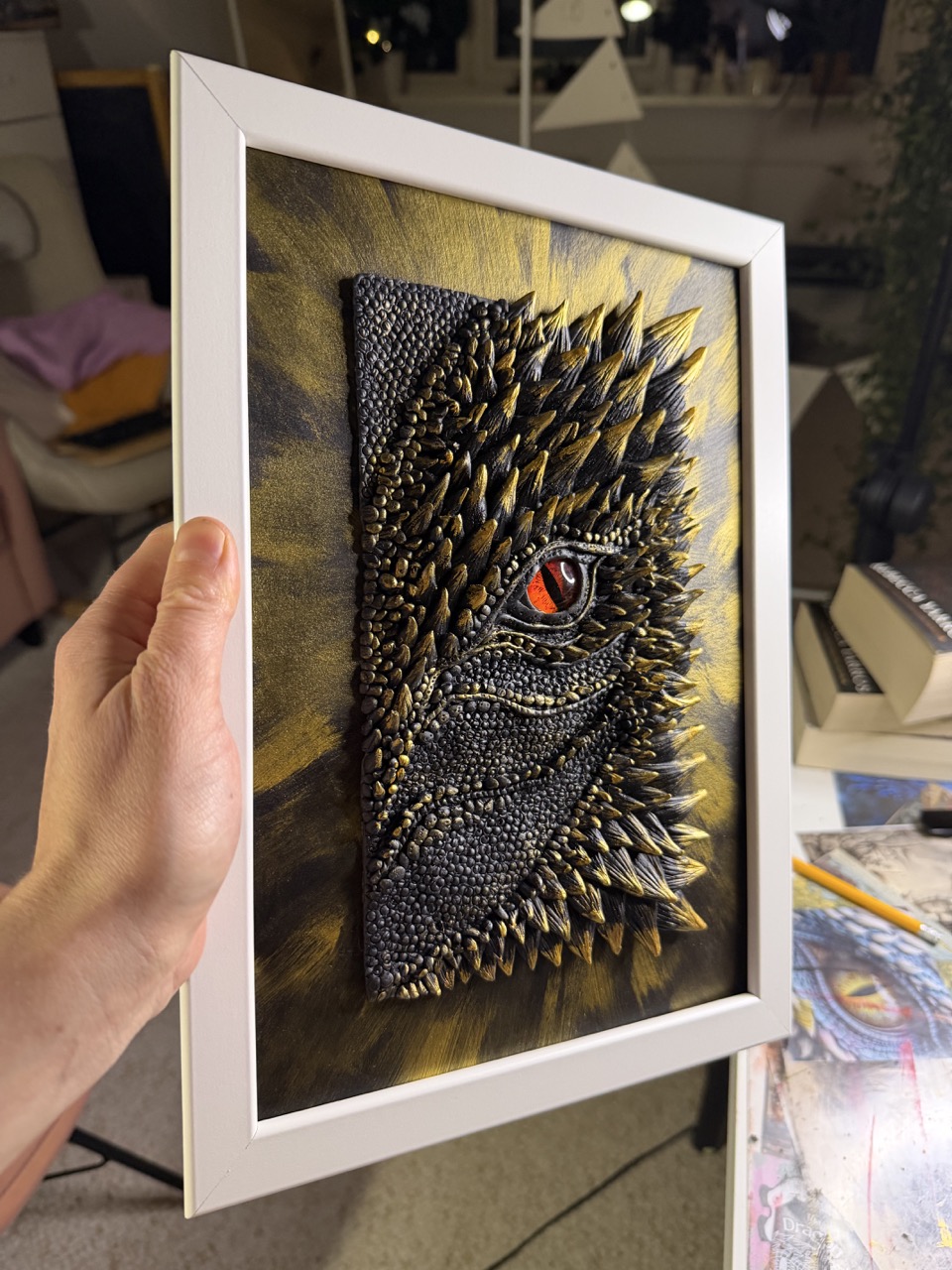 Handcrafted Dragon Eye 3D Art Piece