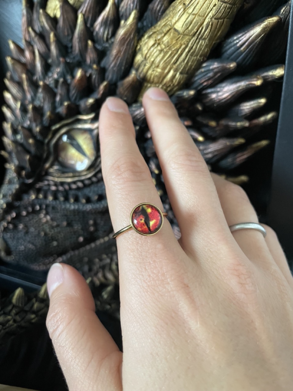 Small Dragon Eye Adjustable Ring