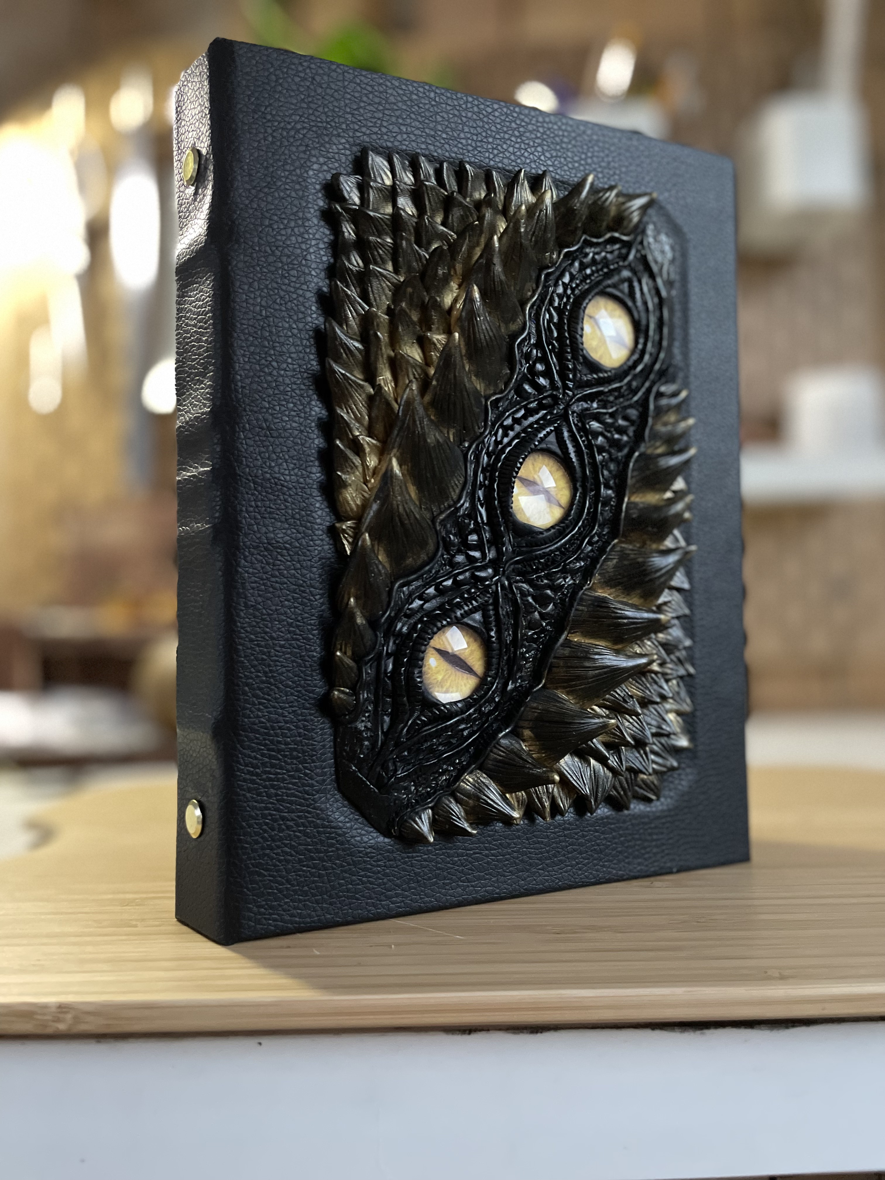 A5 Three Eyed Dragon Journal with gold ring binder