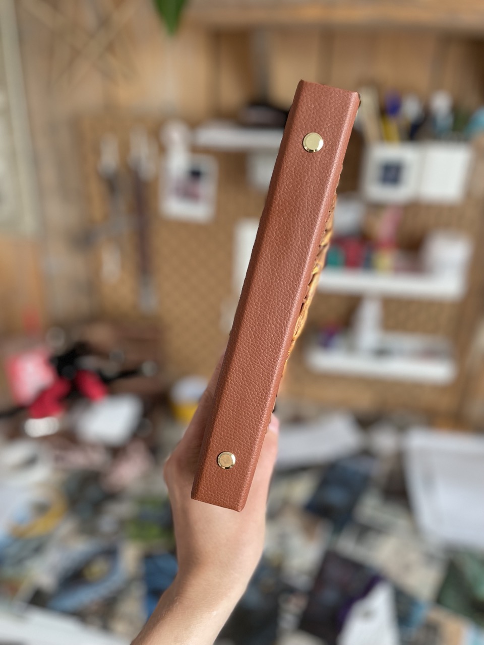 A5 Brown Dragon Journal with golden ring binder
