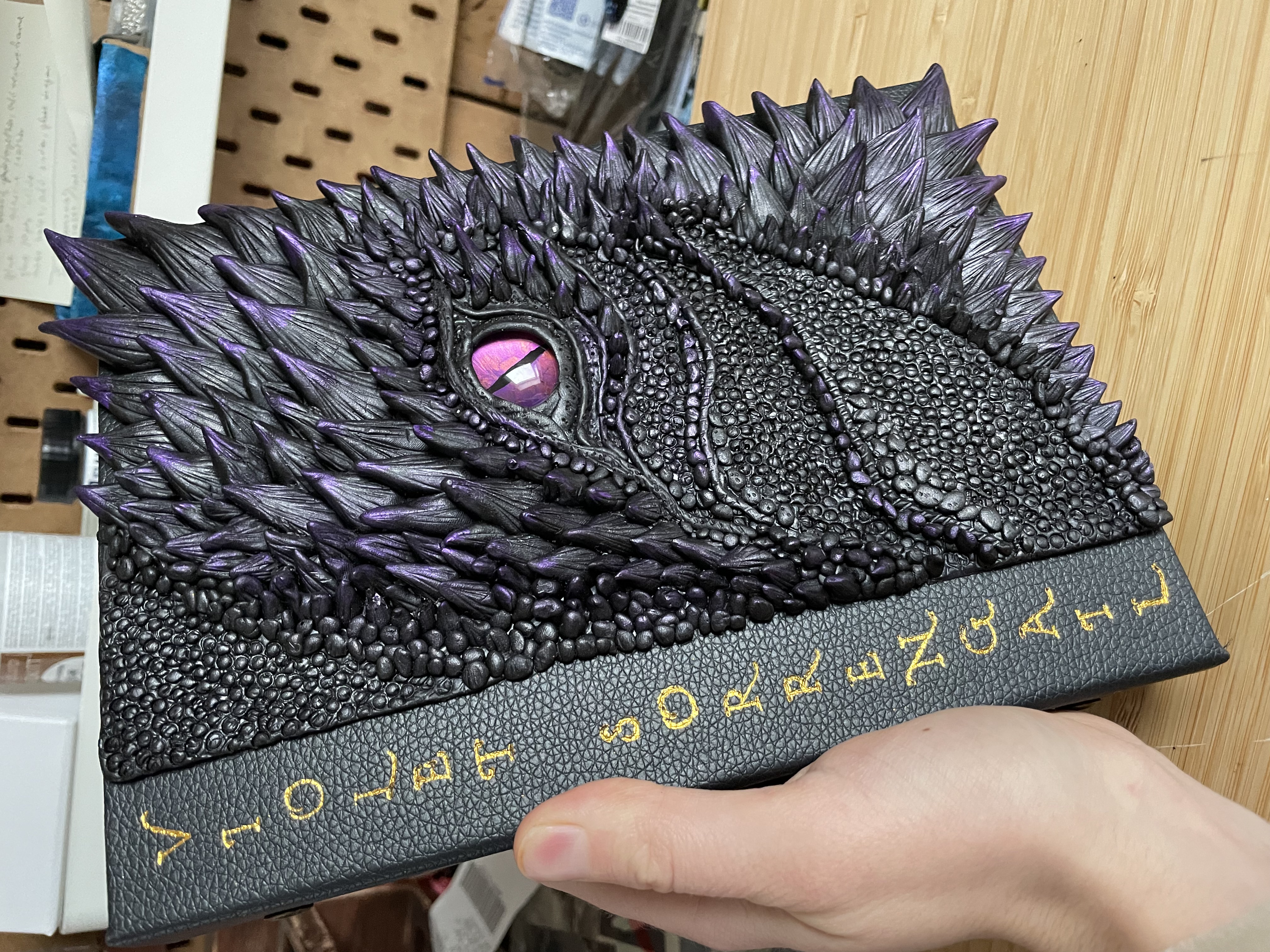 A5 Violet Sorrengail Black/Purple Dragon Journal with copper ring binder