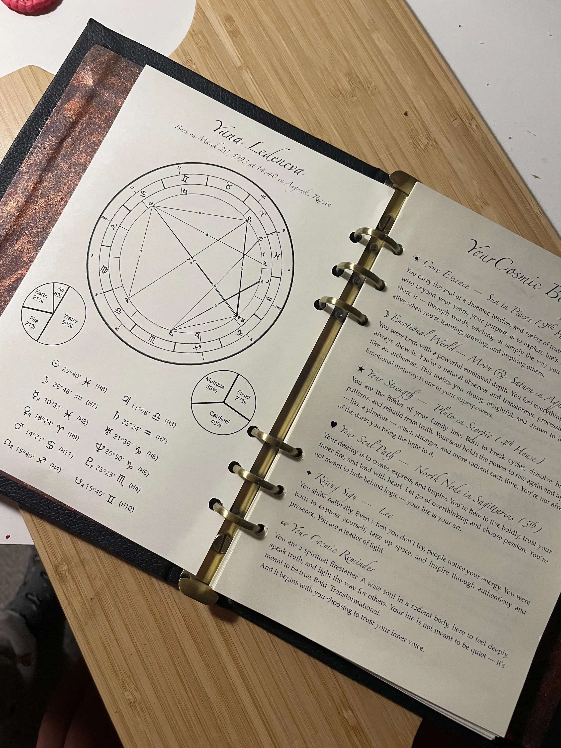 A5 Dragon Eye Journal with brass ring binder