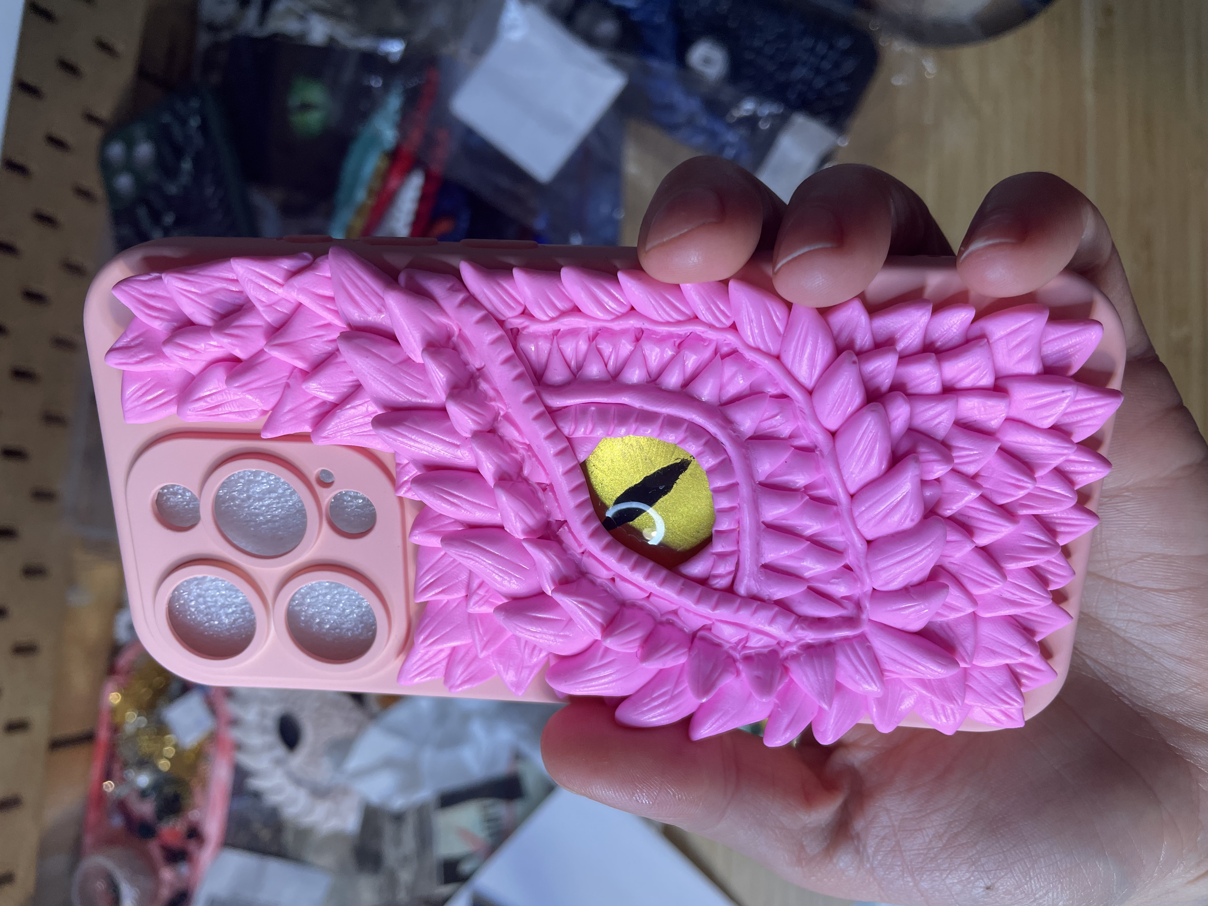iPhone 15 Pro Pink Dragon Eye Phone Case
