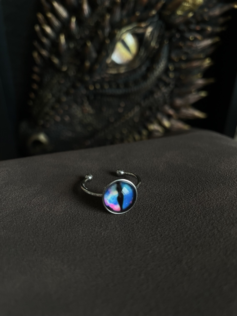 Small Dragon Eye Adjustable Ring