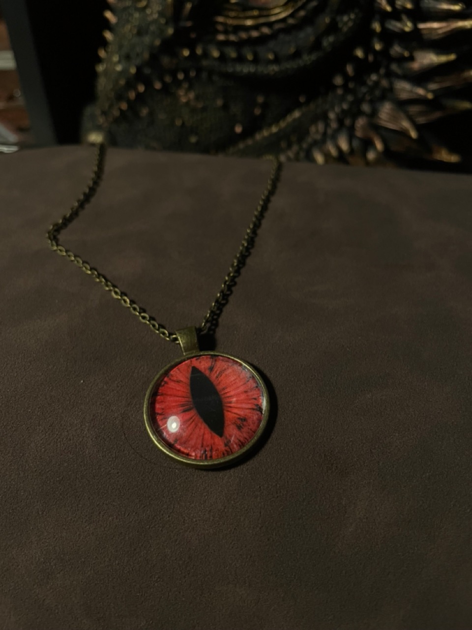 Large Dragon Eye Pendant Necklace on chain
