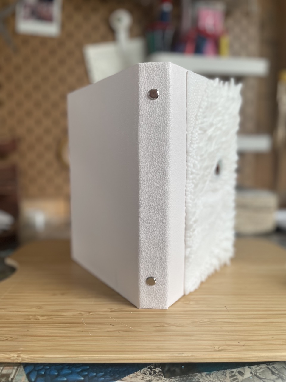 A5 White/Blue Dragon Journal with silver ring binder