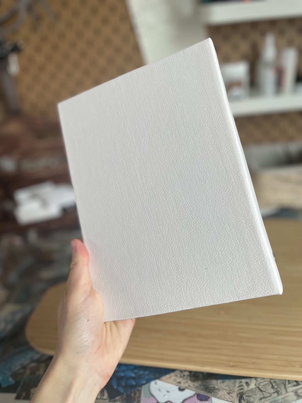 A5 White/Blue Dragon Journal with silver ring binder