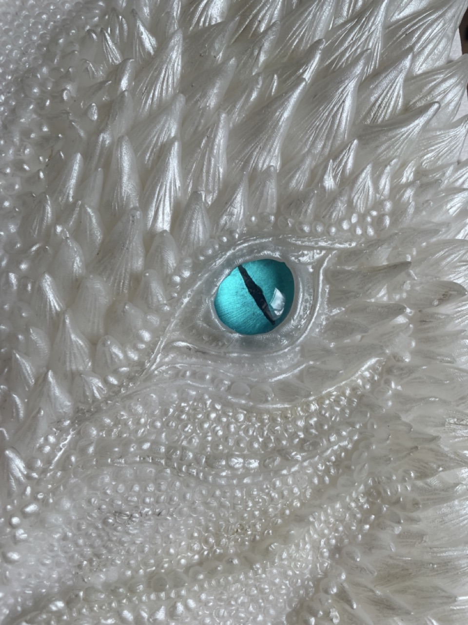 A5 Pearl/Teal Dragon Journal with silver ring binder