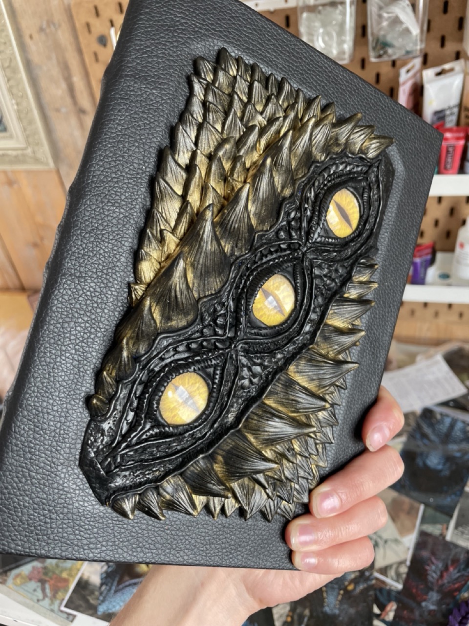 A5 Three Eyed Dragon Journal with gold ring binder