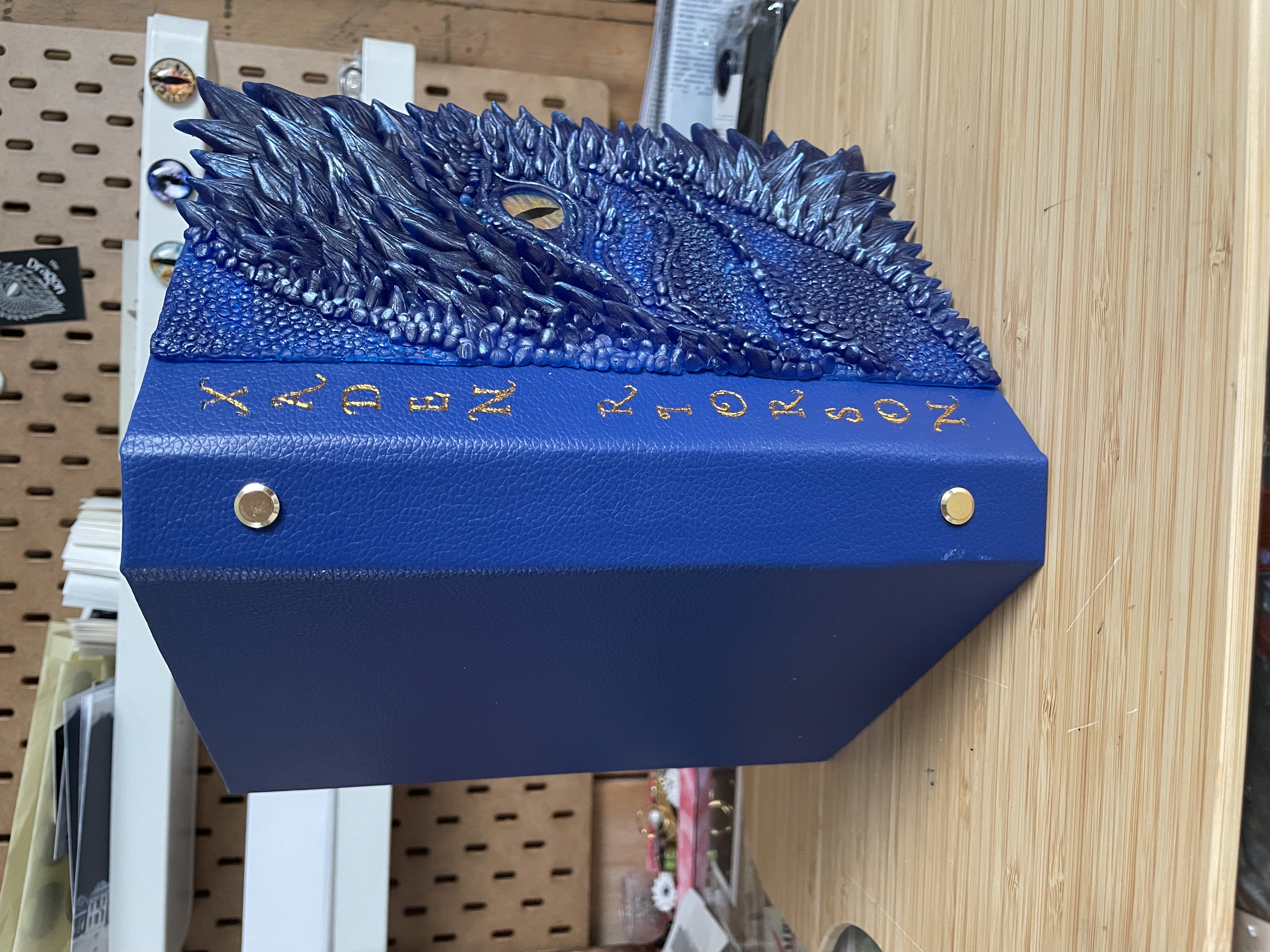 A5 Xaden Riorson Blue/Gold Dragon Journal with gold ring binder