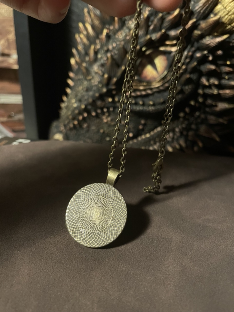 Large Dragon Eye Pendant Necklace on chain