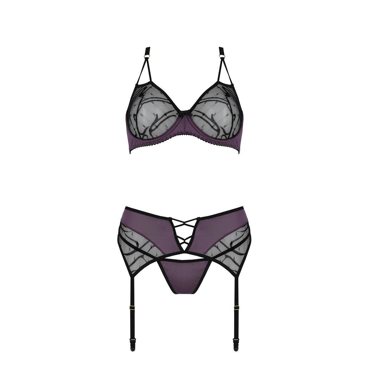 Marietta 3-piece set black-purple-3031