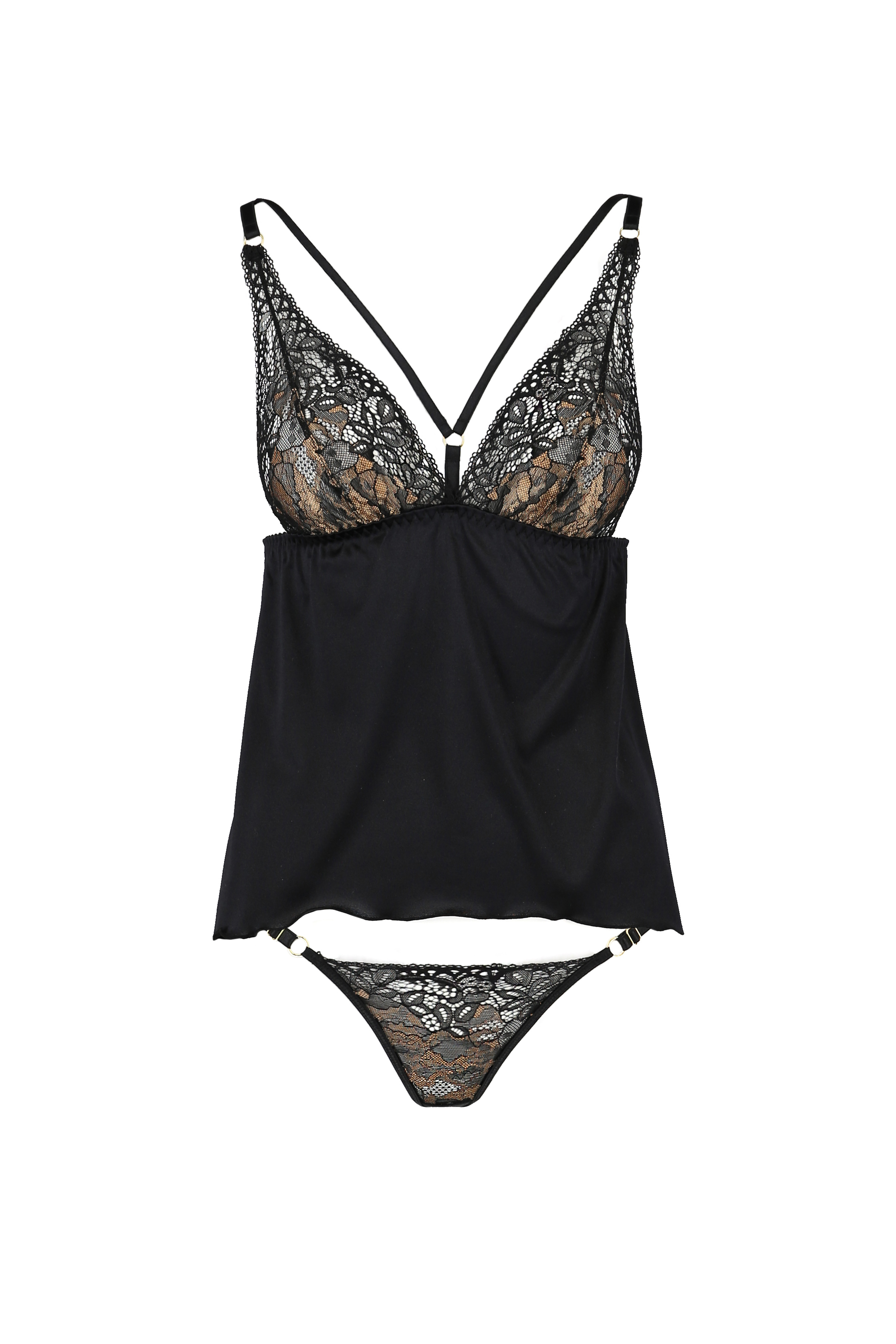 Divine Chemise & Thong in Black